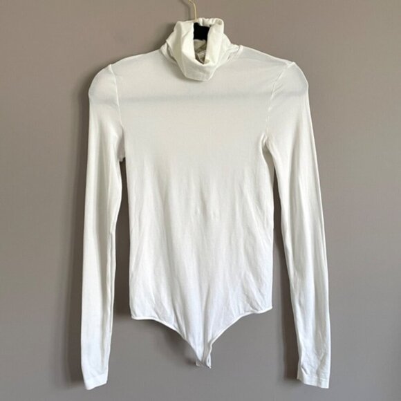 Wolford White Colorado Turtleneck Long Sleeve String Bodysuit - Small - Picture 2 of 9
